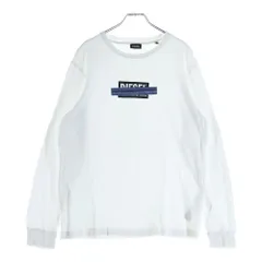 DIESEL (ディーゼル) フロントロゴプリント 長袖Tシャツ ホワイト A01038