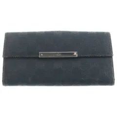 GUCCI (グッチ) GGキャンバス ロングウォレット 二つ折り長財布 ブラック