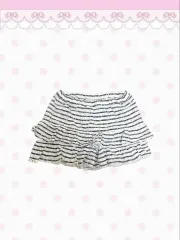 28日まで マリン ネイビー レース ストライプ ティアード スカート パンツ