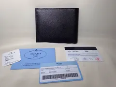 未使用品　PRADA　プラダ　 二つ折り財布 　M513 　ネロ/黒 　サフィアーノ