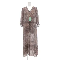 ナイスクラップ NICE CLAUP タグ付き ワンピース F ピンク マルチカラー ペイズリー柄 Vネック 七分袖 ECF001 /SX ■ECF001