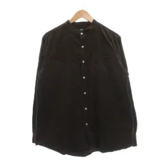 ビームスハート BEAMS HEART コーデュロイシャツ M ブラウン バンドカラー 長袖 無地 ECF001 /SX ■ECF001