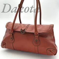 【B4713】 Dakota ダコタ ショルダーバッグ ハンドバッグ 肩掛け レザー シボ革 ホースシュー フラップ ファスナーポケット 赤茶
