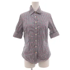 トミーヒルフィガー TOMMY HILFIGER シャツ 4 紺 ネイビー ストライプ柄 ドット柄 七分袖 /ML ■GY06