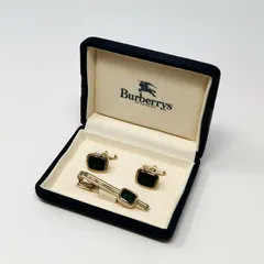 Burberrys バーバーリーズ　タイピン　カフス　セット　グリーン　馬　中古美品　ケース付き　管理番号ARCAMKO1148