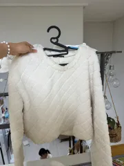 ZARA ザラ ファー キルティング ニット トップス アイボリー