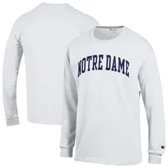 チャンピオン メンズ トップス Tシャツ Mens Champion White Notre Dame Fighting Irish Basic Arch Long Sleeve TShirt Ntd White ホワイト