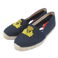 クリスチャンルブタン Christian louboutin エスパドリーユ スリッポン ロゴ 刺繍 キャンバス 37 約24cm 黒 ブラック IBO89 0215