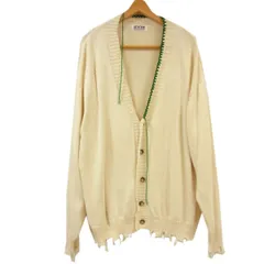 美品◆S'YTE サイト ヨウジヤマモト ダメージ加工 カーディガン ステッチデザイン フリンジ シルク混ニット 日本製 メンズ