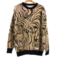 美品◆WACKO MARIA×TIM LEHI ニットジャガード セーター 虎柄 22年モデル 日本製 ワコマリア ティムリーハイ メンズ