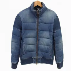 ◇1PIU1UGUALE3 RELAX ダメージ加工 ストレッチデニム ダウンジャケット ウノ ピゥ ウノ ウグァーレ トレ リラックス 羽毛 メンズ