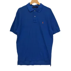 POLO RALPH LAUREN ポロラルフローレン ポニー刺繡 半袖 ポロシャツ ワンポイント刺繡 オーバーサイズ ビッグシルエット Vietnam製 Lサイズ ブルー オレンジ