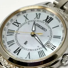 入手困難　SEIKO LUKIA　セイコールキア SSVV056 1B35-OALO　ベルト切れ　ソーラー電波　稼働品　レディース腕時計　文字盤白蝶貝　ベゼルダイヤモンドあり　エレガント　管理番号KKVHAKO119