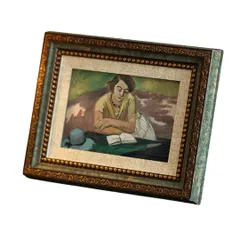 I'm so happy フォトフレーム アンティーク おしゃれ ゴールド 写真立て 額縁 ヴィンテージ 縦横 壁掛け 卓上（2L/グリーン） 