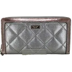 ケイトスペードニューヨーク kate spade NEW YORK メタリックシルバー キルティング 長財布 レディース 表記無 