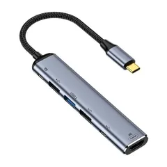 xiwai タイプ C USB3.1 USB-C to HDMI 4K デュアル USB 3.0 ハブコンバータ HDTV マルチポートアダプタ 60hz メス 100W PD 電源ポート付き