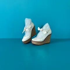 Chloe クロエ 白 レザー ウェッジ パンプス 37 厚底 ストラップ イタリア製