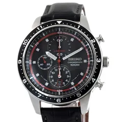 セイコー メンズ クォーツ クロノグラフ 43mm ブラック文字盤 Chronograph QUARTZ Date Ref.7T92-0DR0