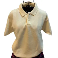 3.14 HOMME  ニットポロシャツ  オフホワイト ウール混  M相当