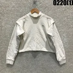 アディダス ハイネック クロップド スウェット アイボリー m