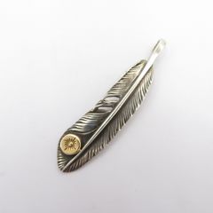 あるじゃん K18 太陽 シルバー 925 65mm フェザー ペンダント - メルカリ