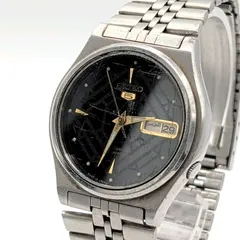 SEIKO SEIKO5 7009-3171 Watch Automatic Men's Day-Date Black dial Y2K 00S セイコー セイコー5 時計 自動巻き メンズ ラウンド シルバー 黒文字盤 デイデイト ヴィンテージ 不動品
