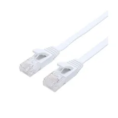 （まとめ） ナカバヤシ ミヨシCAT.6A LANケーブル フラット ホワイト 2m C6A-F02WH 1本 〔×2セット〕