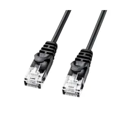 （まとめ） サンワサプライカテゴリ6準拠極細LANケーブル ブラック 3m LA-SL6-03BK 1本 〔×2セット〕