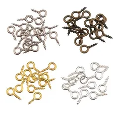 10mm 8mm 手芸用品 12mm 用 DIY 12マスケース入り ハンドメイド パーツ 金具 3サイズ×4色/セット フック ネジ 合計360個 ヒートン サムコス