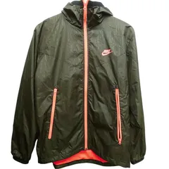 NIKE ナイキ フルジップジャケット サイズM グリーン 緑 オレンジ ナイロン ベトナム製 アメカジ アウトドア 古着