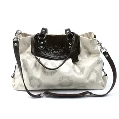 COACH コーチ オプアート 2Wayショルダーバッグ ベージュ ブラウン F20049 レディース 中古