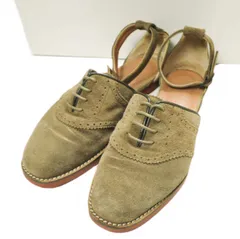 PLUSON SHOE SUPPLY プラソンシューサプライ 日本製 アンクルストラップ スエードレザーシューズ 37(23.5cm) Brown FOR LADIES 革靴 サンダル シューズ g23870