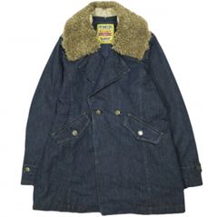 HYSTERIC GLAMOUR ヒステリックグラマー 日本製 ファーカラーAラインデニムコート 01223AC03 Free Indigo Blue ボア アウター g24312