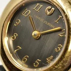 シャルル・ジョルダン CHARLES JOURDAN　3800628 レディース腕時計　アンティーク　クオーツ　電池切れのため動作未確認　文字盤ブラック　管理番号KKVHAKO146のサムネイル