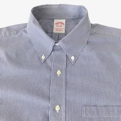 【16 1/2-33】Brooks Brothers(ブルックスブラザーズ) ポロカラーBD(ボタンダウン)シャツ ストライプ Traditional Fit ノンアイロン コットン100% ポケット付 メンズ XL相当  アメトラ