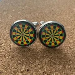 k262 【ブルズアイ】スポーツ＆ゲーム・モチーフ ダーツボード　的　カフスボタン　カフス　カフリンクス