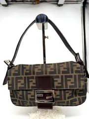 美品　フェンディ　マンマバケット　ズッカ　キャンバス　ショルダーバッグ　O-1663