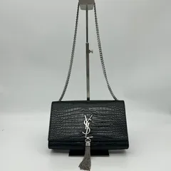 SAINT LAURENT(サン ローラン) 452159 ケイト タッセルスモール ショルダーバッグ チェーンウォレット ブラック レザー 型押し レディース【中古】
