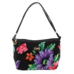 フェイラー FEILER ハンドバッグ 花柄 シュニール織 ミニ 黒 ブラック /AE