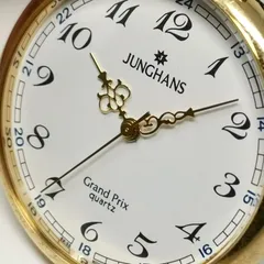 JUNGHANS ユンハンス GRAND-PRIX グランプリクオーツ　懐中時計　文字盤白　電池切れのため動作未確認　レトロ　アンティーク　裏蓋小キズあり　管理番号KKVHAKO150のサムネイル