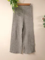 ビューティーアンドユース ニットパンツ 55 66 バンディング 起毛 グレー