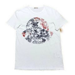 モンクレール ワッペン 刺繍 Tシャツ S ホワイト ジャパンタグ 5S4 