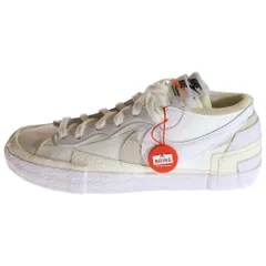 NIKE (ナイキ) ×SACAI BLAZER LOW WHITE PATENT LEATHER サカイ ブレーザー ローカットスニーカー US8/26.0cm ホワイト
