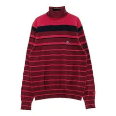 サイズ：2 PEARLY GATES パーリーゲイツ  タートルネック 長袖セーター ボーダー総柄 レッド系 [240101628658] ゴルフウェア レディース ストスト