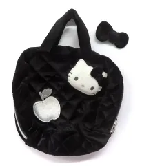 【中古】バッグ ハローキティ ミニコスメポーチ VELOUR BLACK ver. 「サンリオキャラクターズ」 HELLO KITTY×BRILMY 中身が見えて時短がかなう ズボラに優しいコスメポーチ BOOK VELOUR BLACK ver. 付録