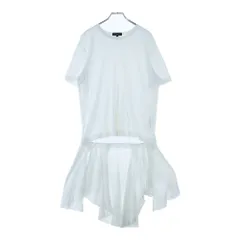 COMME des GARCONS HOMME PLUS (コムデギャルソンオムプリュス) 20SS レイヤード クルーネック 半袖Tシャツ カットソー ホワイト レディース PE-T009