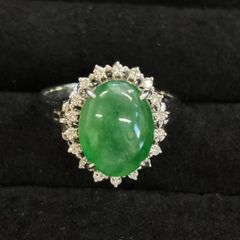 鑑別付】PT900 天然翡翠1.283ct 天然ダイヤ2.19ct リング - メルカリ