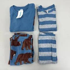 A497-1620548 Carter’s キッズ パジャマ 4点セット 4T  99〜105cm ボーダー フリース