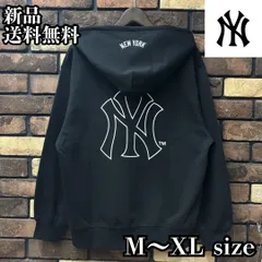 【MLB/ニューヨーク・ヤンキース バックプリントZIPパーカー】長袖 アウター 野球 メジャーリーグ 大リーグ  NY NYY Yankees ロゴ ストリート スポーツMIX ユニセックス 男女兼用 新品 未使用 11C6625M ブラック 送料無料