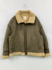 U by SPICK&SPAN ユーバイスピックアンドスパン ブルゾン 38 カーキ 合成皮革/人工皮革 ボア 無地 ミドル丈 フードなし ジップアップ